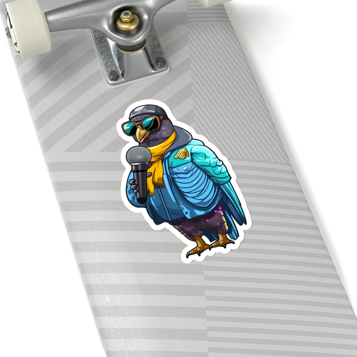 Notorious B.I.R.D. Pigeon Rapper 6" White Sticker by Studio Ten Design