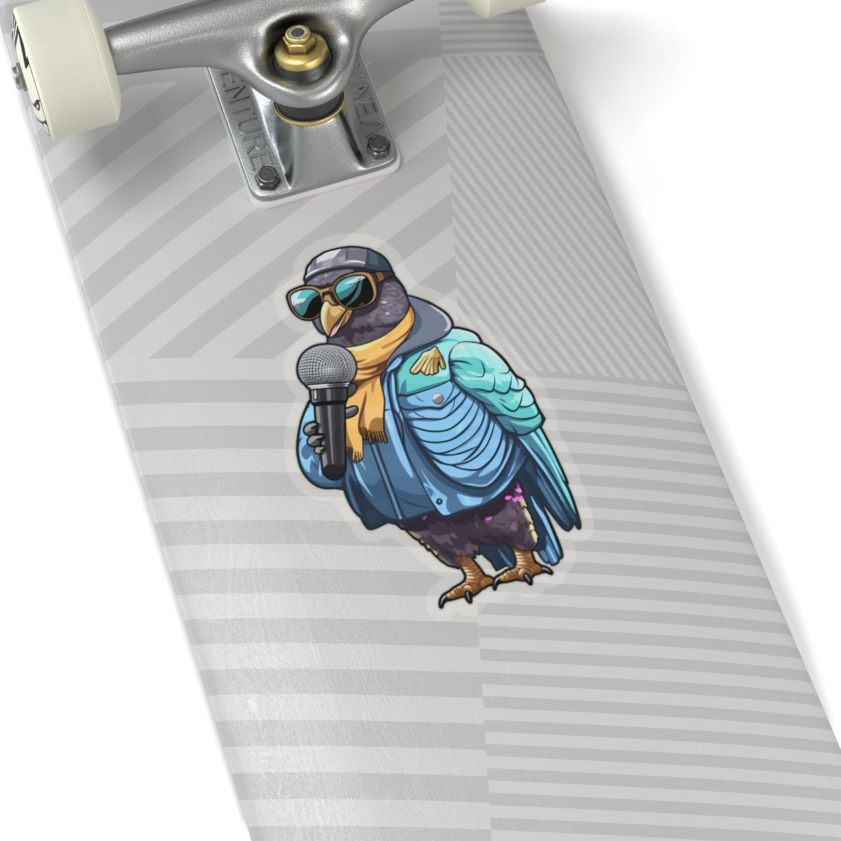 Notorious B.I.R.D. Pigeon Rapper 6" Transparent Sticker by Studio Ten Design