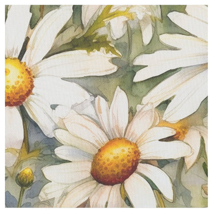 Watercolor Daisies (Light) Printed Pima Cotton Fabric