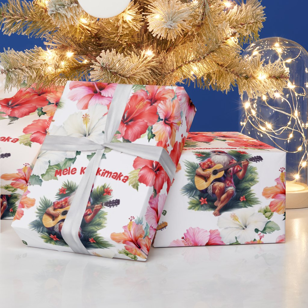 Mele Kalikimaka Santa Wrapping Paper Roll