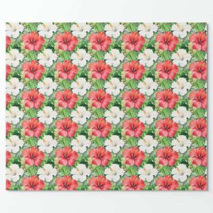 Holiday Hibiscus Wrapping Paper Roll