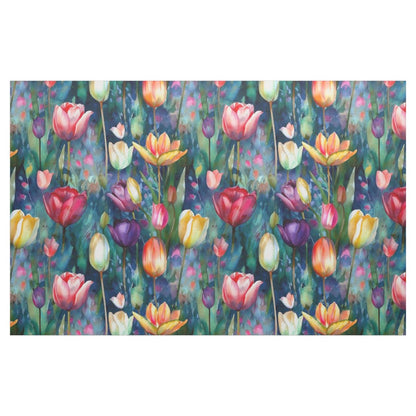Watercolor Tulips (Dark) Printed Fabric
