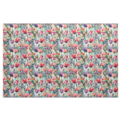 Watercolor Tulips (Light) Printed Fabric