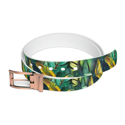 Watercolor Banana Leaves (Dark) Unisex Belt by Studio Ten Design