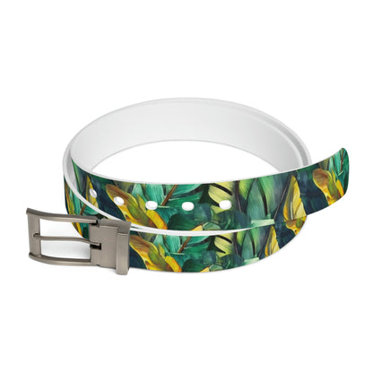 Watercolor Banana Leaves (Dark) Unisex Belt by Studio Ten Design