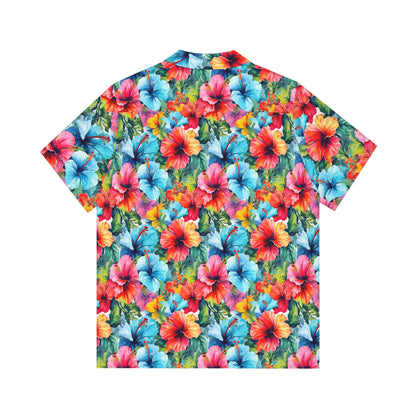 Watercolor Hibiscus (Light IV) Aloha Shirt by Studio Ten Design