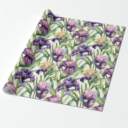 Luminous Petals Watercolor Iris Printed Fabric by Studio Ten Design