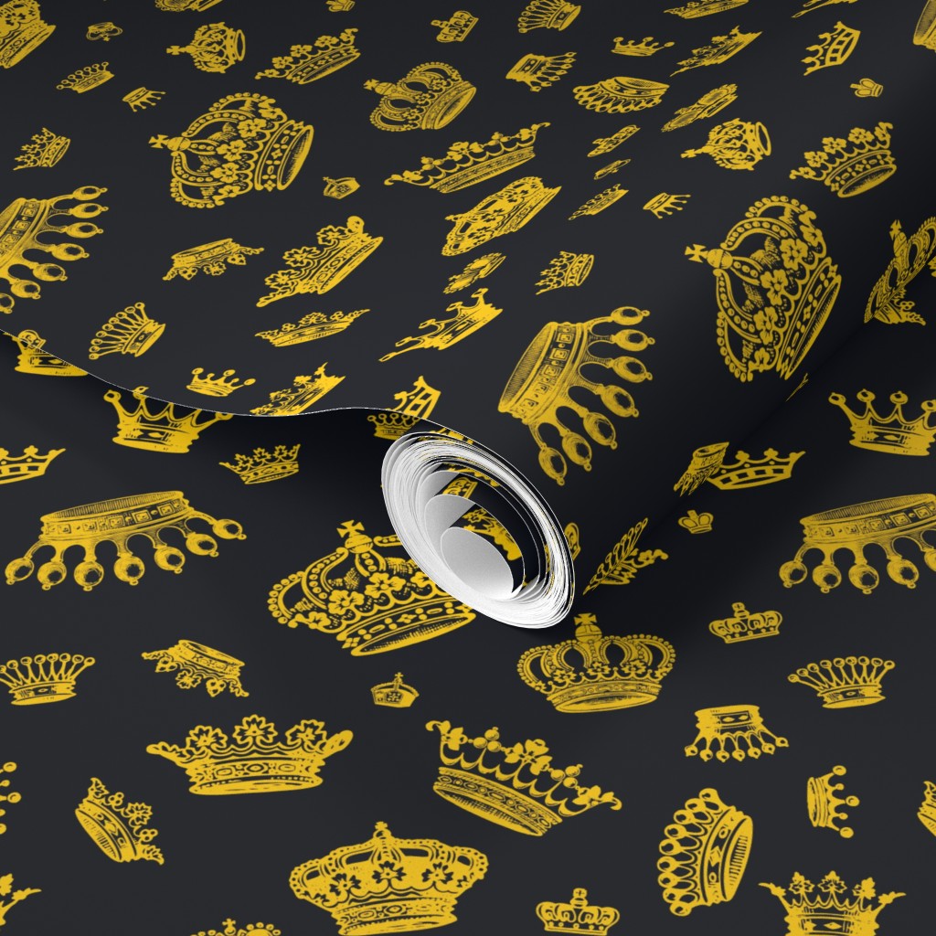 Royal Crowns (Yellow + Black) Wallpaper