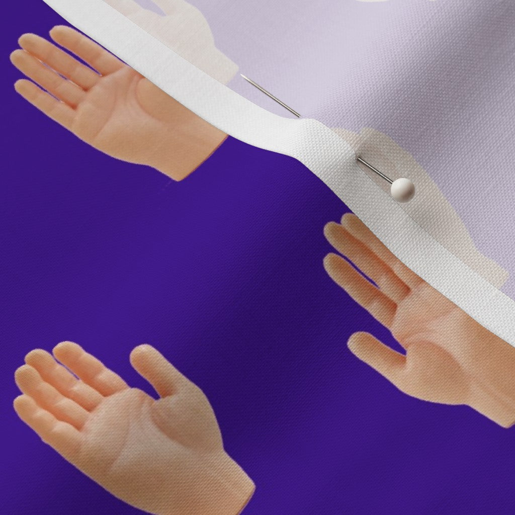 Hands (Purple) Petal Signature Cotton Printed Fabric by Studio Ten Design