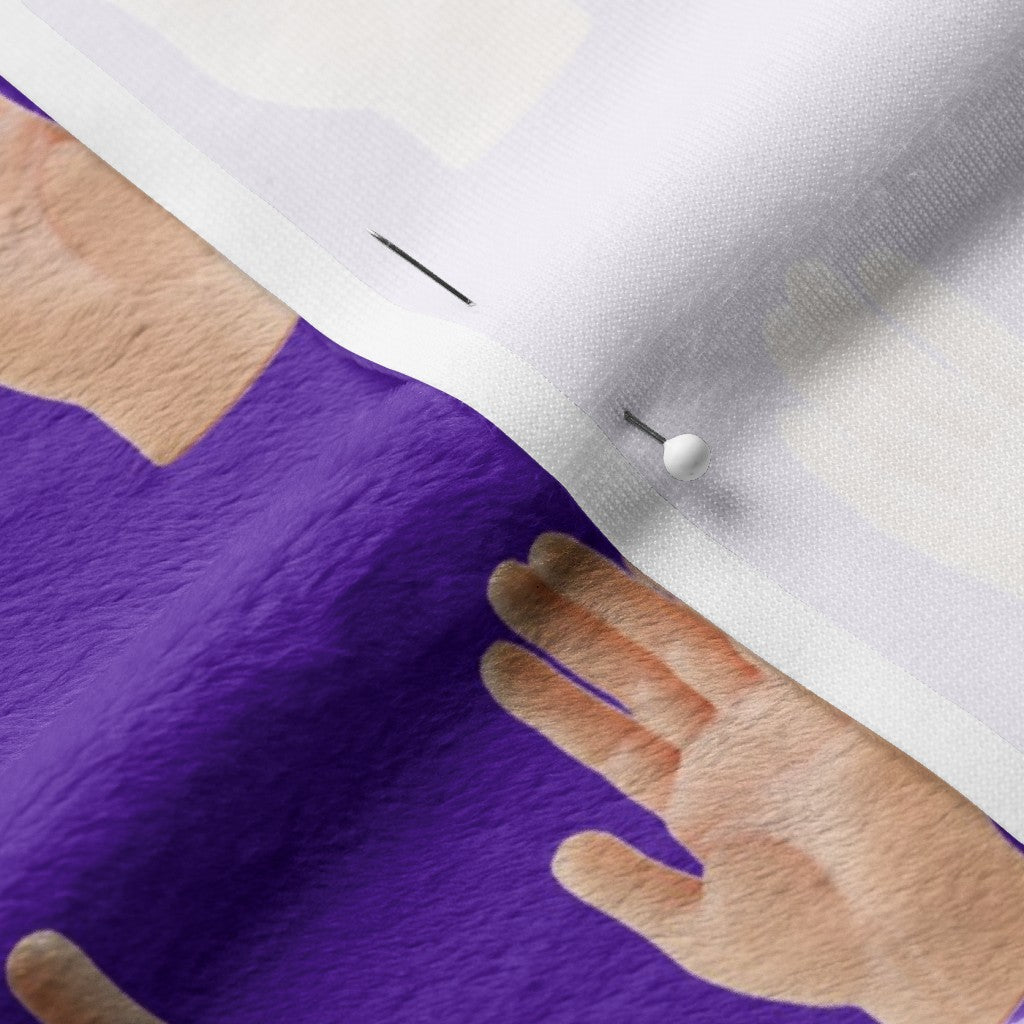 Hands (Purple) Minky Printed Fabric by Studio Ten Design