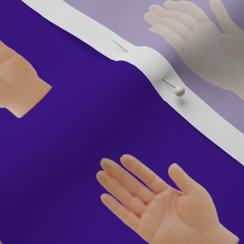 Hands (Purple) Perennial Sateen Grand Printed Fabric by Studio Ten Design