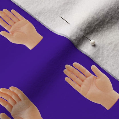 Hands (Purple) Performance Velvet Printed Fabric by Studio Ten Design
