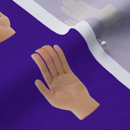 Hands (Purple) Cotton Lawn Printed Fabric by Studio Ten Design