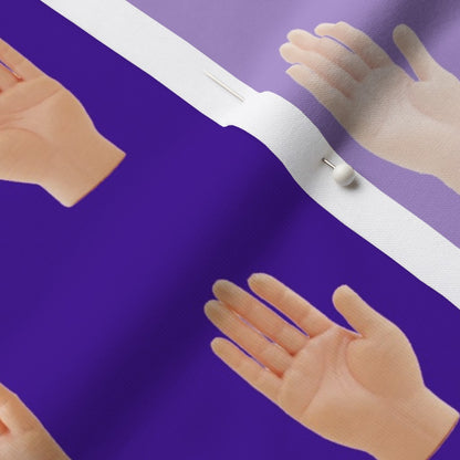Hands (Purple) Modern Jersey Printed Fabric by Studio Ten Design