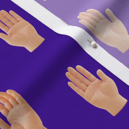 Hands (Purple) Performance Piqué Printed Fabric by Studio Ten Design