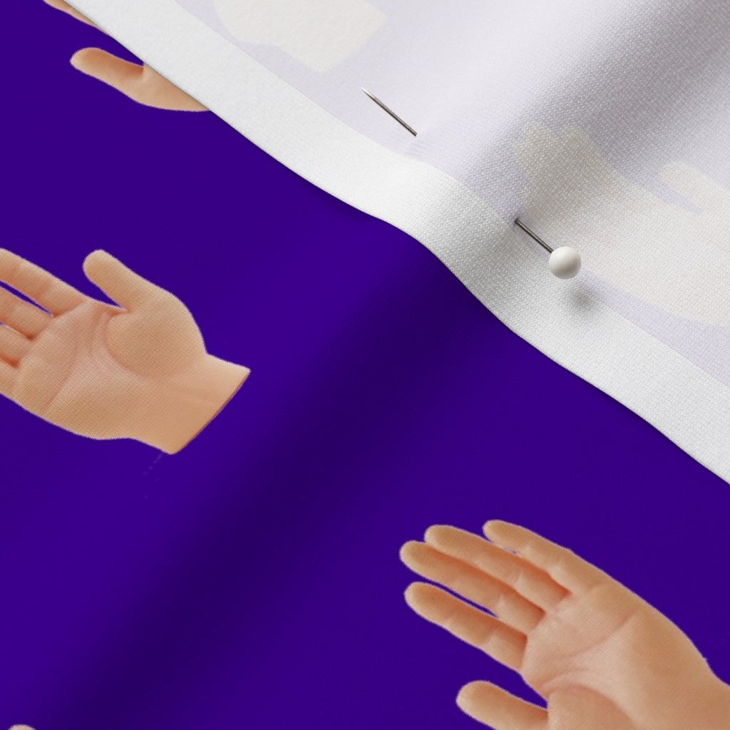 Hands (Purple) Sport Lycra Printed Fabric by Studio Ten Design