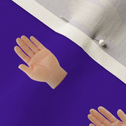 Hands (Purple) Celosia Velvet Printed Fabric by Studio Ten Design