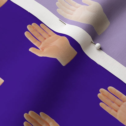 Hands (Purple) Cotton Poplin Printed Fabric by Studio Ten Design