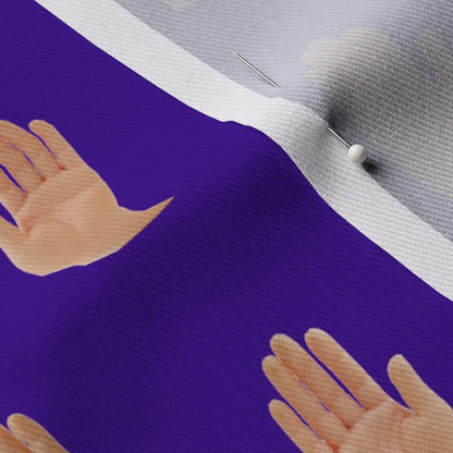 Hands (Purple) Dogwood Denim Printed Fabric by Studio Ten Design