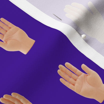 Hands (Purple) Longleaf Sateen Grand Printed Fabric by Studio Ten Design