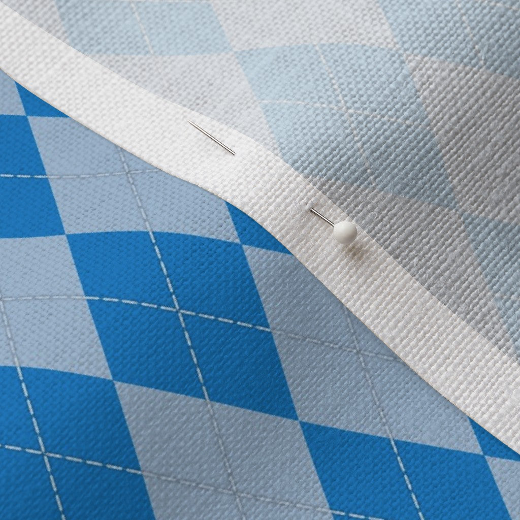 Aggressively Argyle Blueberry Belgian Linen™ Printed Fabric by Studio Ten Design