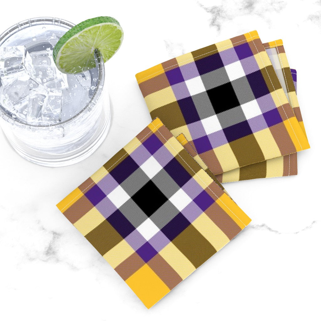 Team Plaid Minnesota Vikings: Cloth Cocktail Napkins