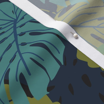 Monstera Madness Day Performance Piqué Printed Fabric by Studio Ten Design
