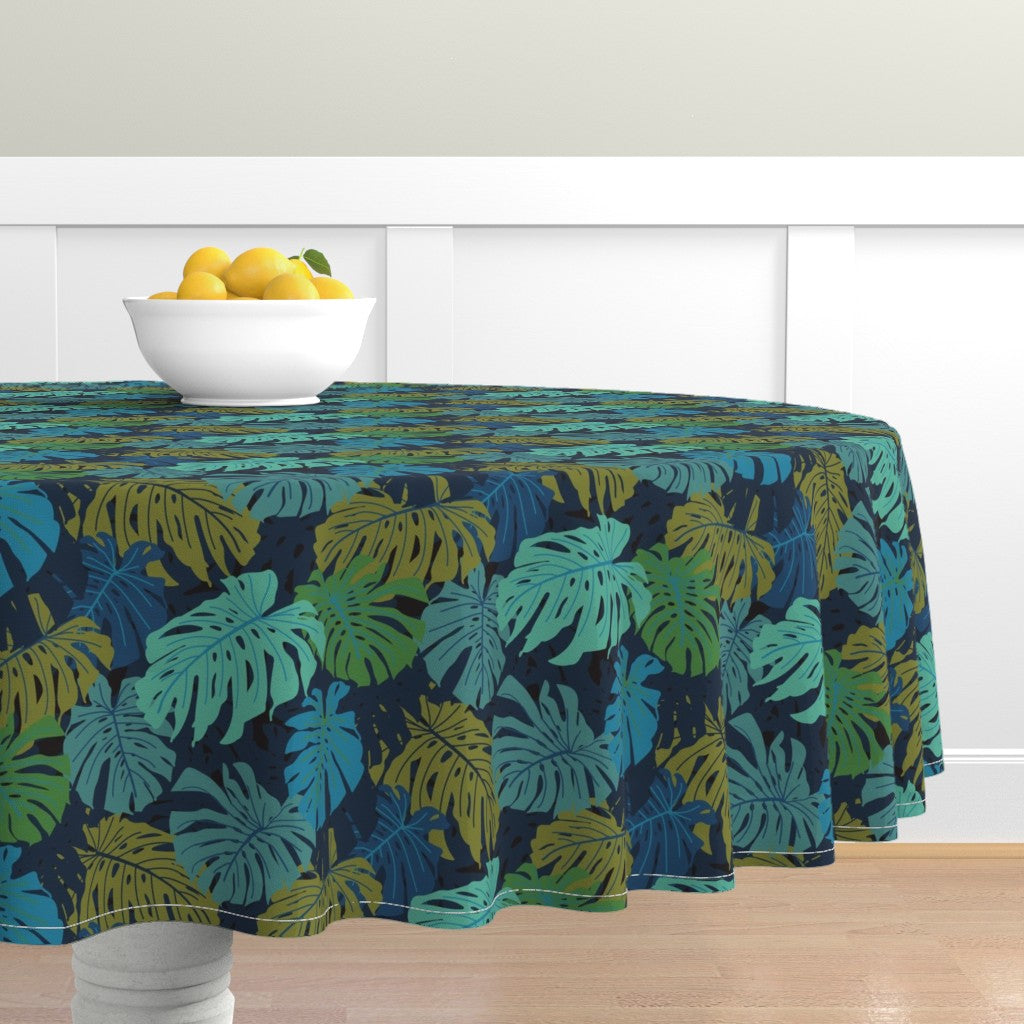 Monstera Madness Day Round Tablecloths