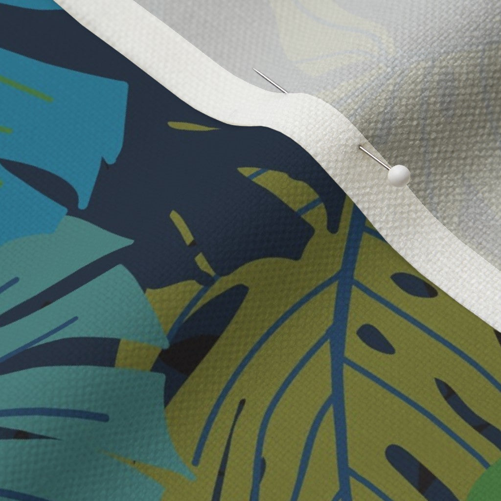 Monstera Madness Day Performance Linen Printed Fabric by Studio Ten Design