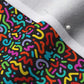 Doodle Multicolor+Black Polartec® Fleece Printed Fabric by Studio Ten Design