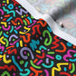 Doodle Multicolor+Black Cotton Spandex Jersey Printed Fabric by Studio Ten Design