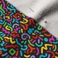 Doodle Multicolor+Black Performance Velvet Printed Fabric by Studio Ten Design