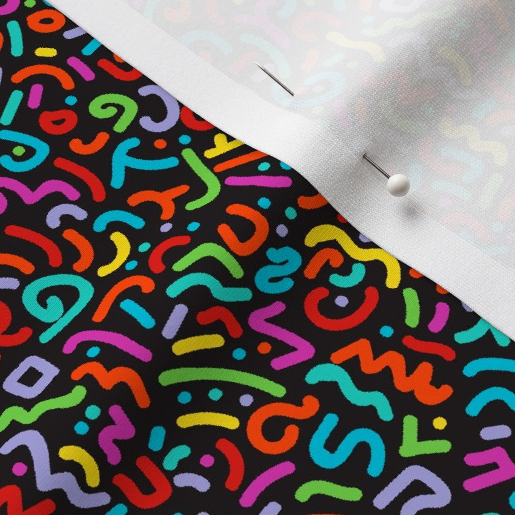 Doodle Multicolor+Black Sport Lycra Printed Fabric by Studio Ten Design