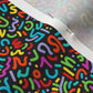 Doodle Multicolor+Black Recycled Canvas Printed Fabric by Studio Ten Design