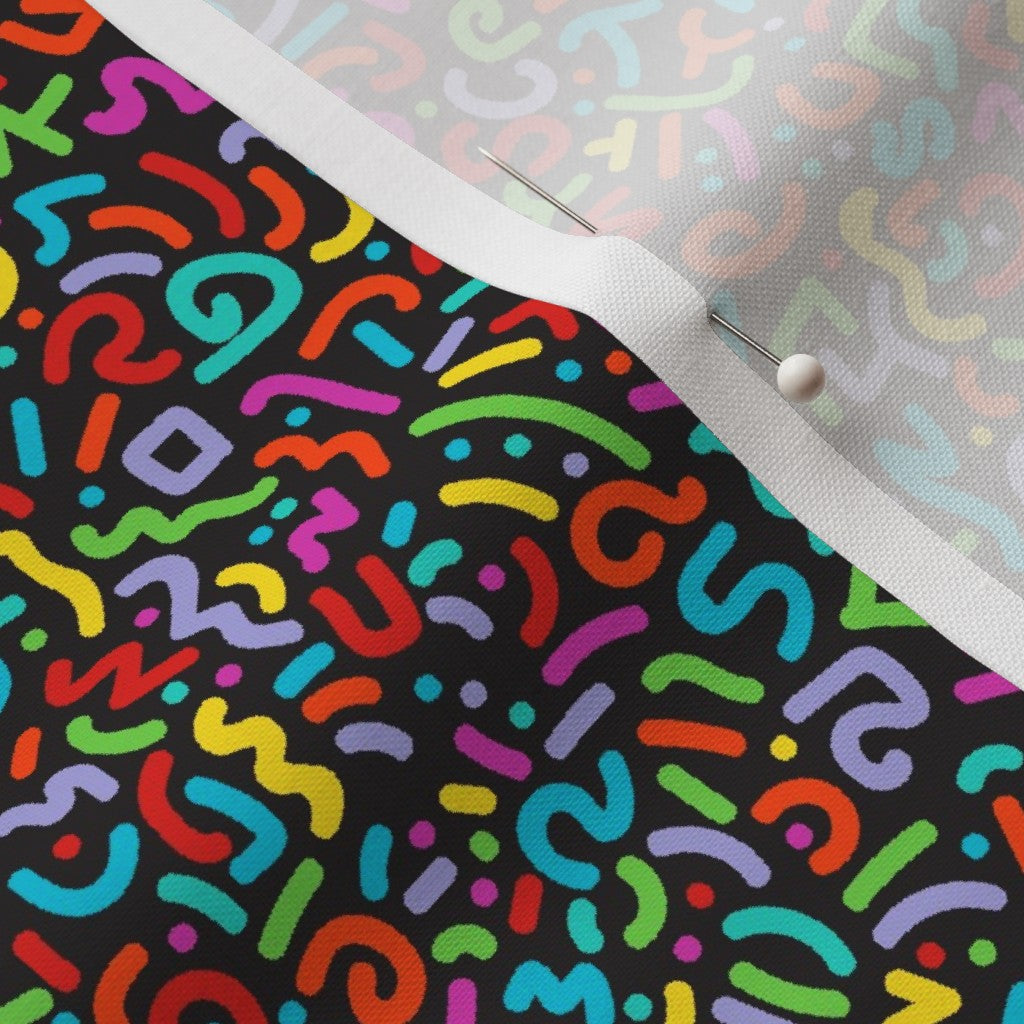 Doodle Multicolor+Black Petal Signature Cotton Printed Fabric by Studio Ten Design