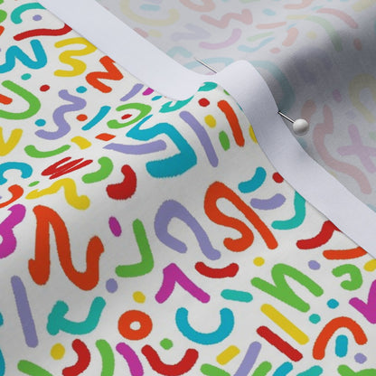 Doodle Multicolor+White Cotton Lawn Printed Fabric by Studio Ten Design