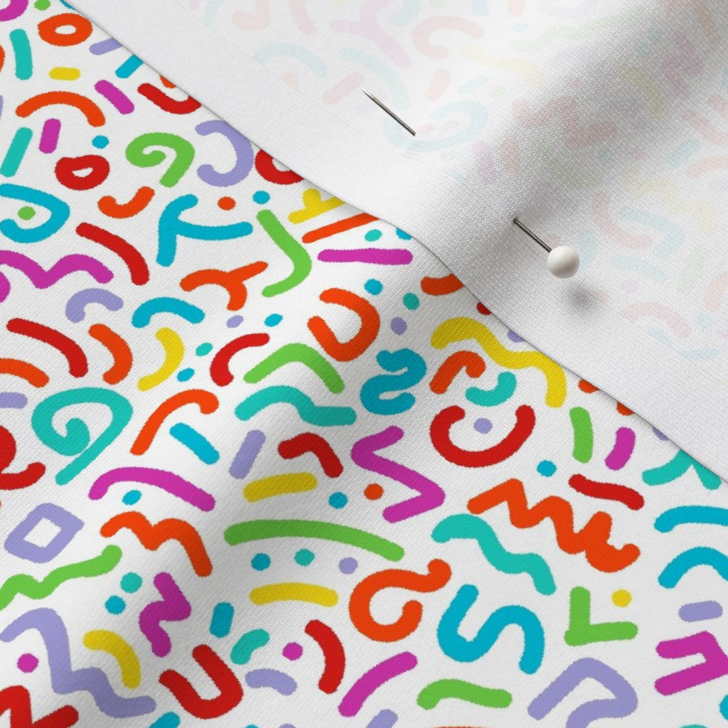 Doodle Multicolor+White Sport Lycra Printed Fabric by Studio Ten Design