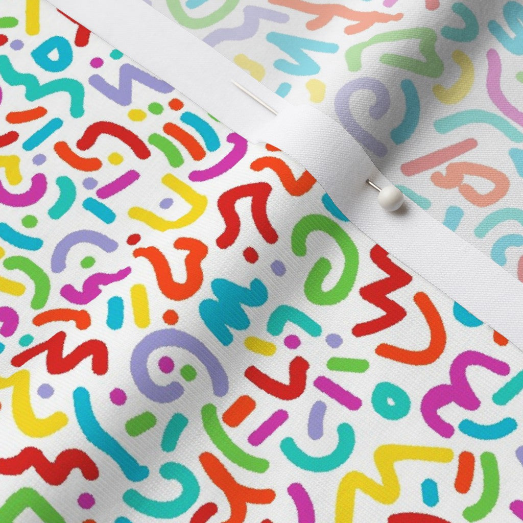 Doodle Multicolor+White Modern Jersey Printed Fabric by Studio Ten Design