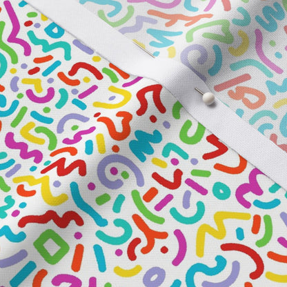 Doodle Multicolor+White Performance Piqué Printed Fabric by Studio Ten Design
