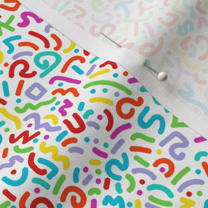 Doodle Multicolor+White Petal Signature Cotton Printed Fabric by Studio Ten Design