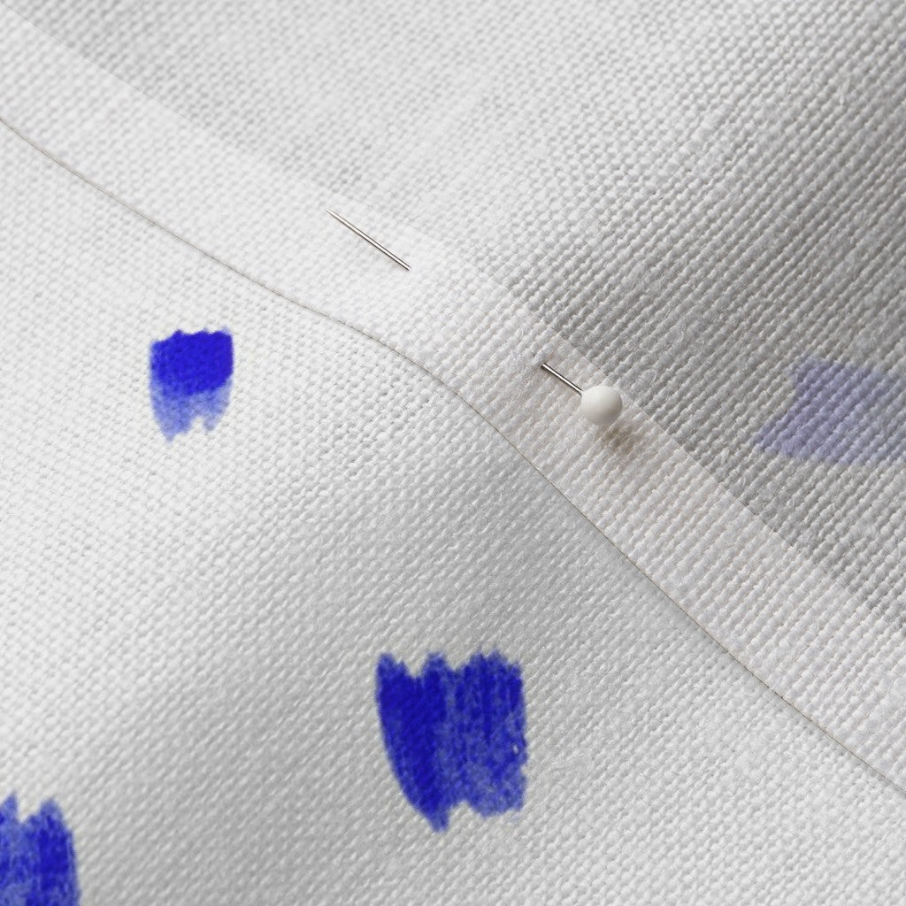 Alma Blue (Bias) Belgian Linen™ Printed Fabric by Studio Ten Design