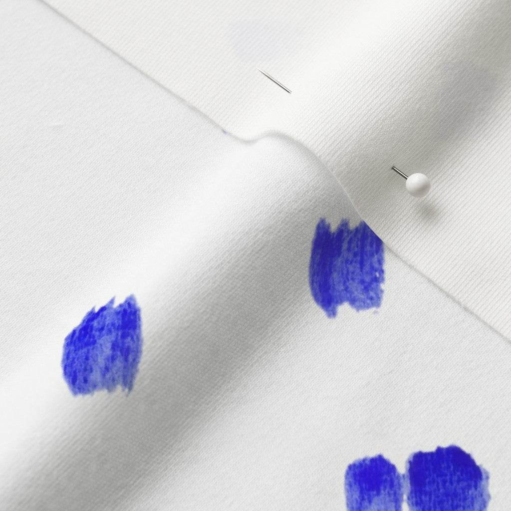 Alma Blue (Bias) Organic Cotton Knit Printed Fabric by Studio Ten Design