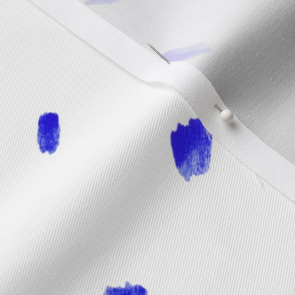 Alma Blue (Bias) Lightweight Cotton Twill Printed Fabric by Studio Ten Design