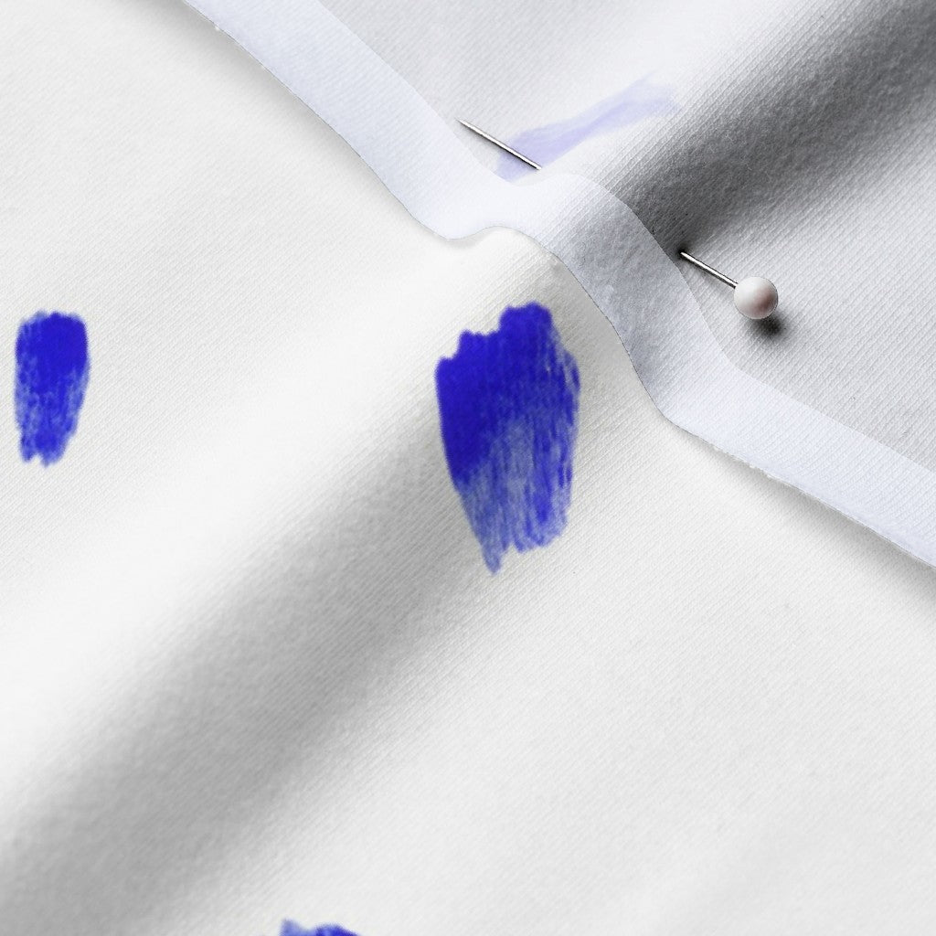 Alma Blue (Bias) Cotton Spandex Jersey Printed Fabric by Studio Ten Design