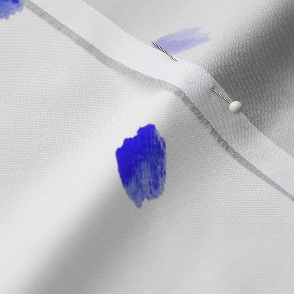 Alma Blue (Bias) Organic Cotton Sateen Printed Fabric by Studio Ten Design