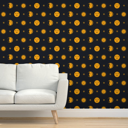 Astrology (Marigold on Black) Wallpaper