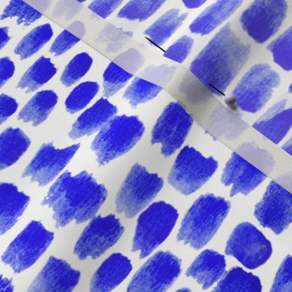 Alma Blue Poly Crepe de Chine Printed Fabric by Studio Ten Design