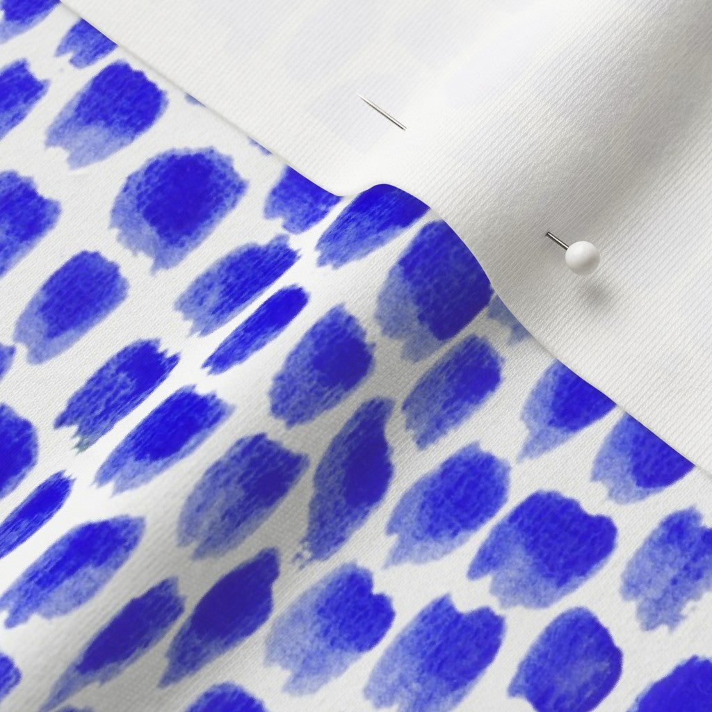 Alma Blue Organic Cotton Knit Printed Fabric by Studio Ten Design