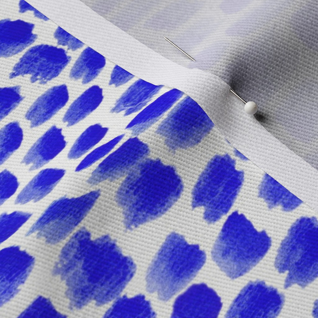 Alma Blue Dogwood Denim Printed Fabric by Studio Ten Design
