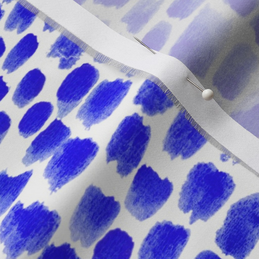 Alma Blue Organic Cotton Sateen Printed Fabric by Studio Ten Design